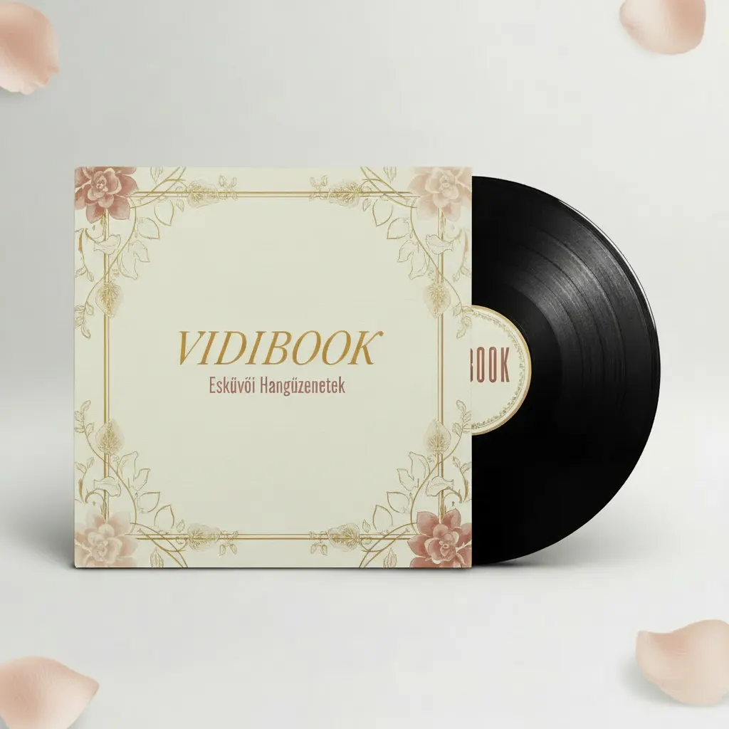 Vidibook bakelit lemez – esküvői hangüzenetek